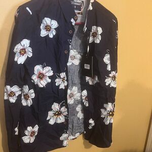 NWT Eighth Avenue floral button‎ down M